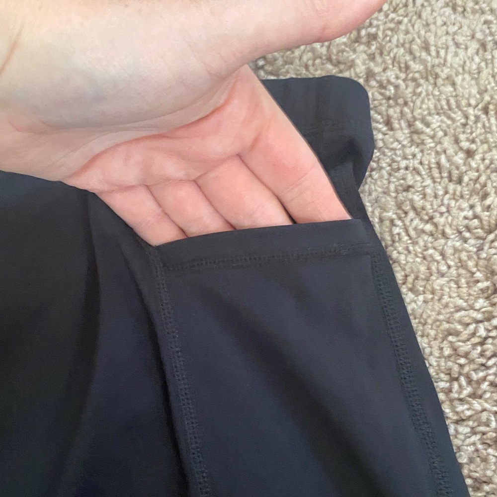 Athletic Black Strappy Dress with Builtin Shorts - Picture 4 of 5
